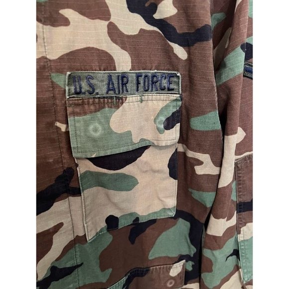 Vintage U.S. Air Force Issued Woodland Camo Shirt/Jacket with Patches - Picture 3 of 8